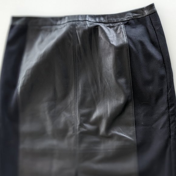 Halogen Faux leather and fabric pencil skirt EUC - Picture 5 of 6